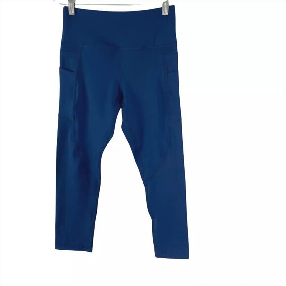 Zyia Active Crop Leggings‎ Women's Size 4  Blue Solid Polyester Spandex PT-613 - Picture 1 of 4